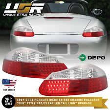 DEPO Red / Clear LED Tail Light Lamp Pair For 97-04 Porsche Boxster 986 Roadster picture
