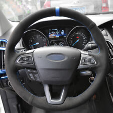 Black Suede Steering Wheel Cover for Ford Focus 3 Kuga Escape C-MAX Ecosport picture