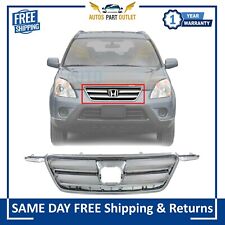 New Front Grille Chrome Shell with Gray Insert Plastic For 2005-2006 Honda CRV picture