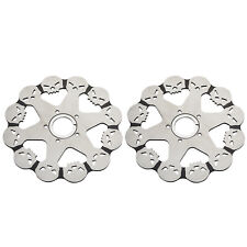 2Pcs 11.5 Skull Front Brake Rotor Harley Touring Electra Glide Heritage Softail picture