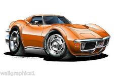1968-72 Corvette L-88 427 Cartoon Car Art Wall Decal Sticker Graphic Poster NEW picture