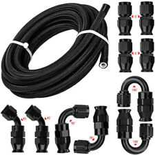 6AN-8AN-10AN Black Nylon E85 PTFE Fuel Line 10-30FT w/6 or 10 Fittings Hose Kit picture