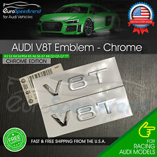 Audi V8T Emblem Chrome Side Fender Badge A4 A5 A6 A7 S6 Q3 Q5 Q7 TT 2x picture