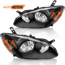 For 2003-2008 Toyota Corolla Headlights Black Housing Headlamps Left+Right Set picture