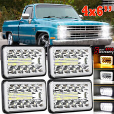 4x Fit CHEVY C10 Trucks 1981-1986 4x6'' LED Headlights Hi-Lo Beam DRL Turn Light picture