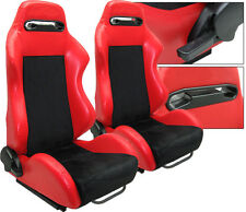 1 PAIR RED & BLACK RACING SEATS FOR MUSTANG 1964-2010 picture
