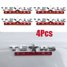 4PCS CHROME/RED TEXAS EDITION EMBLEM for SILVERADO SIERRA TRUCK DECAL UNIVERSAL picture