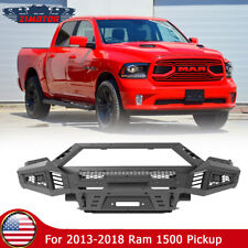 Upgraded Front Bumper/Bull Bar/Skid Plate/Side Wing For 2013-2018 Dodge Ram 1500 picture