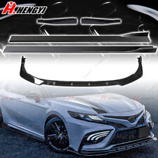 FOR NEW 2021-24 CAMRY SE XSE FRONT BUMPER LIP SIDE SKIRT REAR  APRON GLOSS BLACK picture