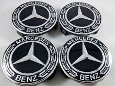 4PCS For Mercedes Benz Wheel Rims Center Hub Caps AMG Wreath -75mm Classic Black picture