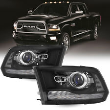 For 09-18 Dodge Ram 1500 2010-2018 2500 3500 LED DRL Upgrade Headlights W/Bulbs picture