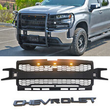 Grill for 2019 2020 Chevrolet Silverado 1500 Front Upper Grille Hood W/Led Light picture
