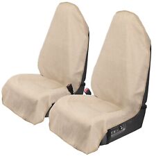 2pcs Beige Waterproof Towel Auto Car Seat Cover Protector Machine Washable picture