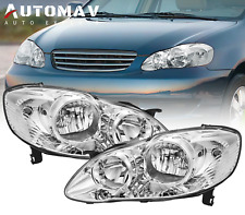 For 2003-2008 Toyota Corolla Headlights Housing Chrome Clear Lens Left/Right Set picture
