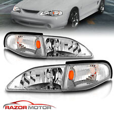 1994 1995 1996 1997 1998 For Ford Mustang Chrome Headlights+Corner Signal Lamps picture