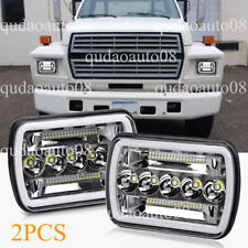 2x 7X6 5x7 LED Headlights Hi/Lo DRL Fit Ford F600 F700 F800 Ft800 Dump Truck C12 picture