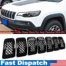 7PCS Front Grille Mesh Rings Covers Inserts For Jeep Cherokee 2019-2021 picture