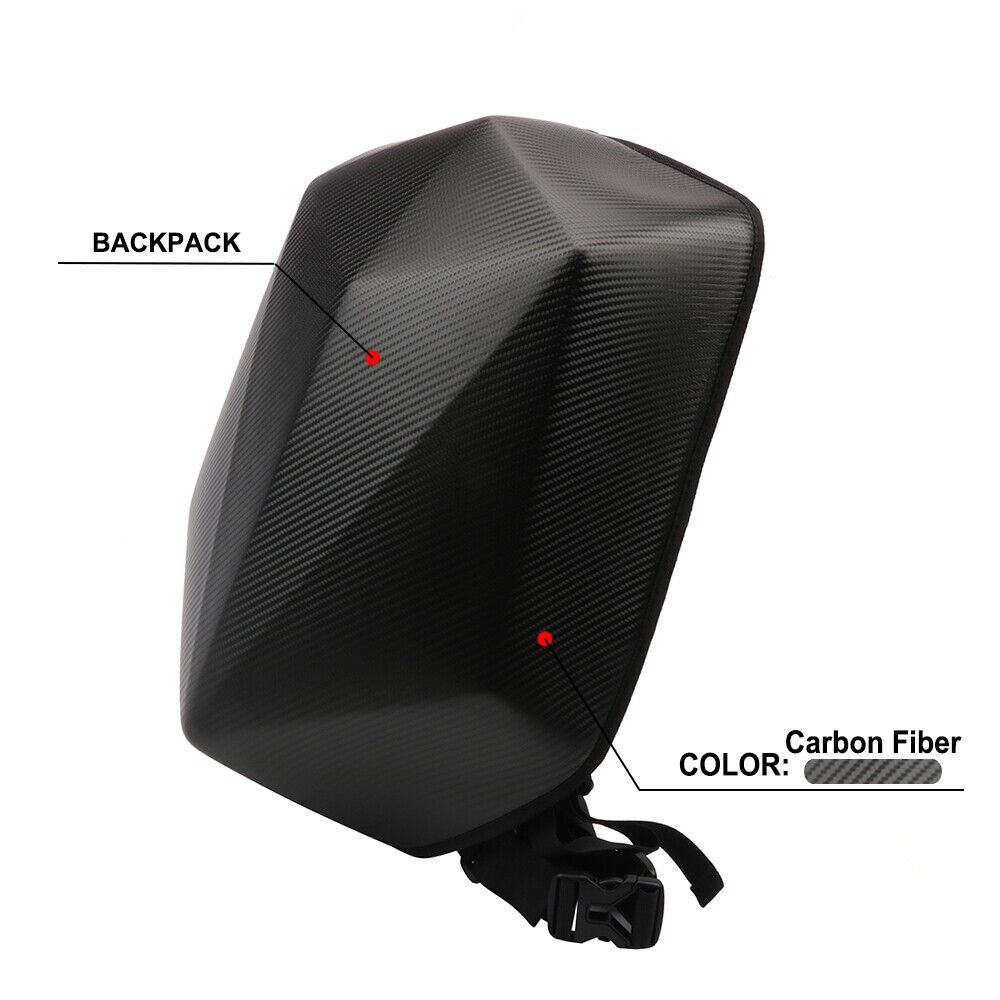 Motorcycle Large Waterproof Hard Shell Backpack Capacity Travel Bag Carbon Fiber