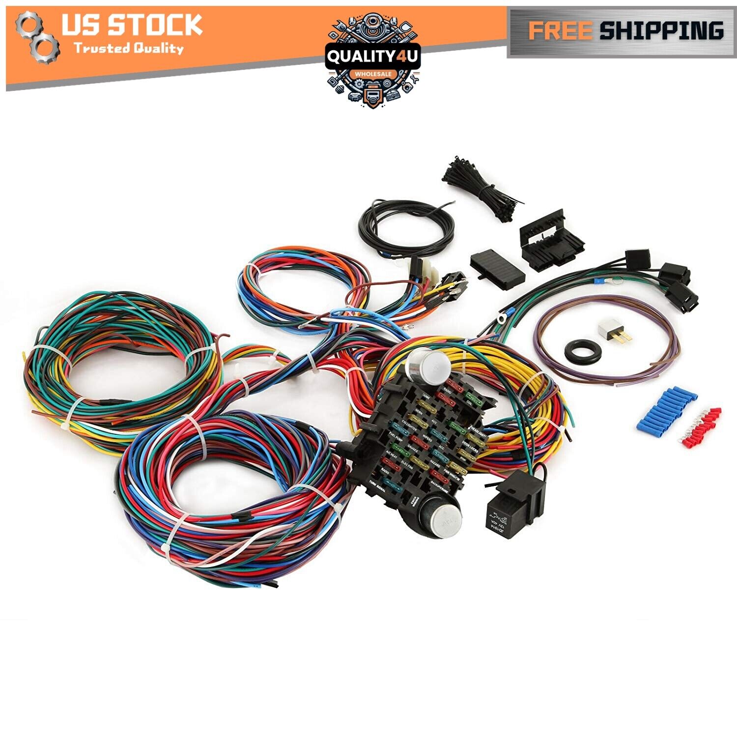 12 Circuit Harness Hot Rod with Color Wires