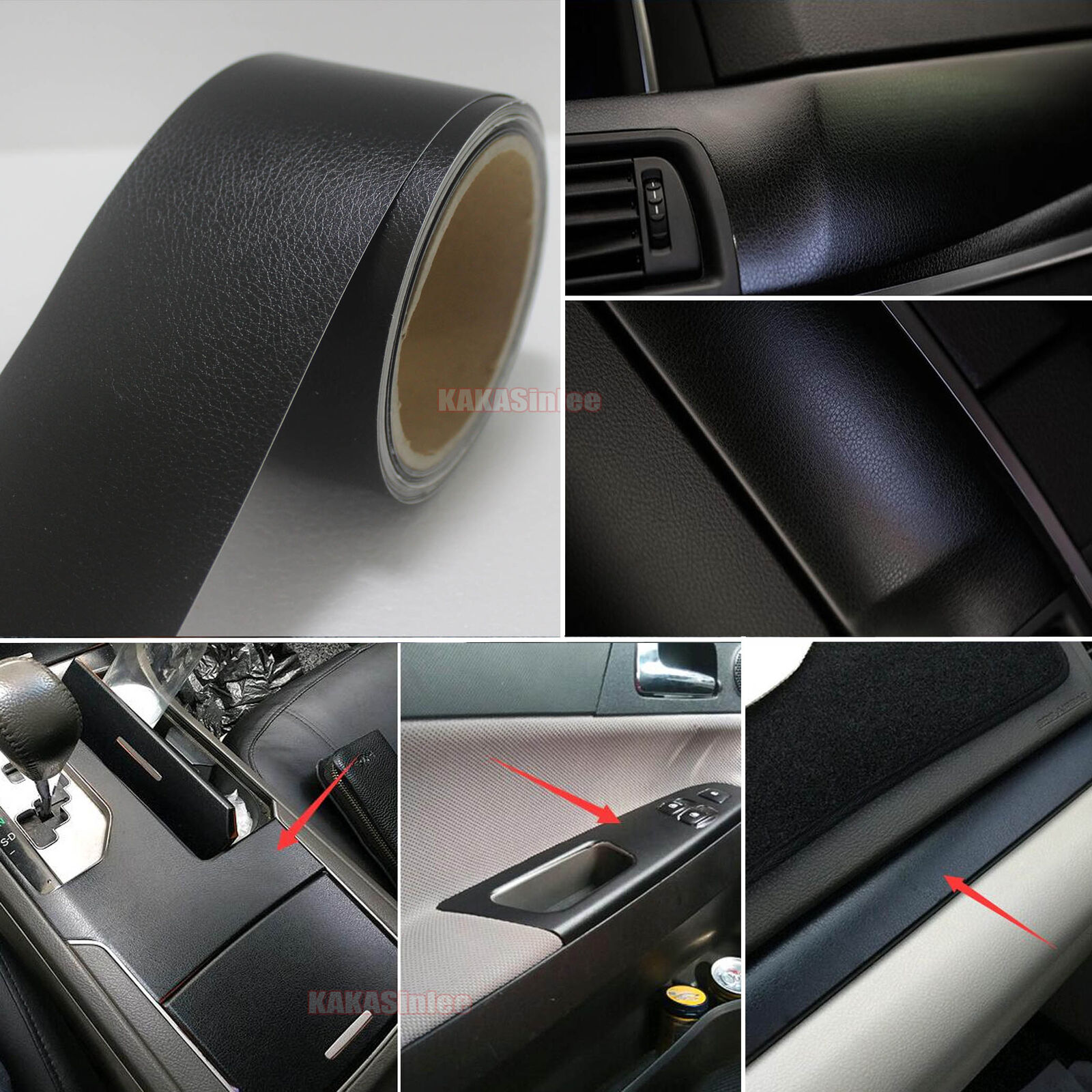 Bubbles Free Matte Car Interior Leather Grain Texture Film Vinyl Wrap Sticker AB