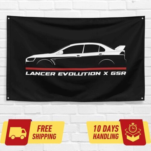For Mitsubishi Lancer Evolution X GSR 2007-2016 Enthusiast 3x5 ft Flag Banner