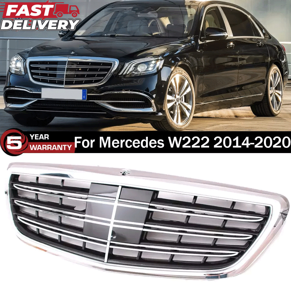 Front Grill w/ACC Grille For Mercedes Benz W222 2014-2020 S Class S560 S450 S600