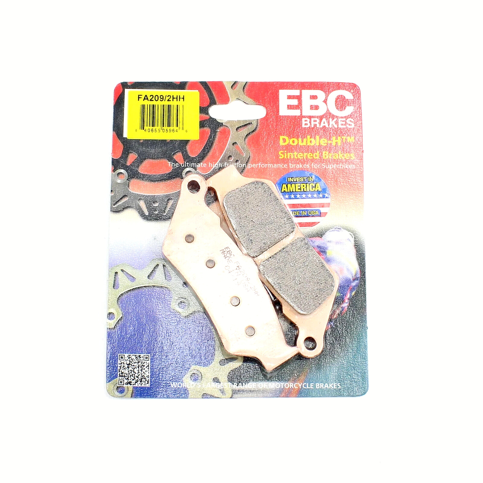 EBC FA209/2HH Brake Pads HH Sintered Pads for Motorcycle - 1 Pair