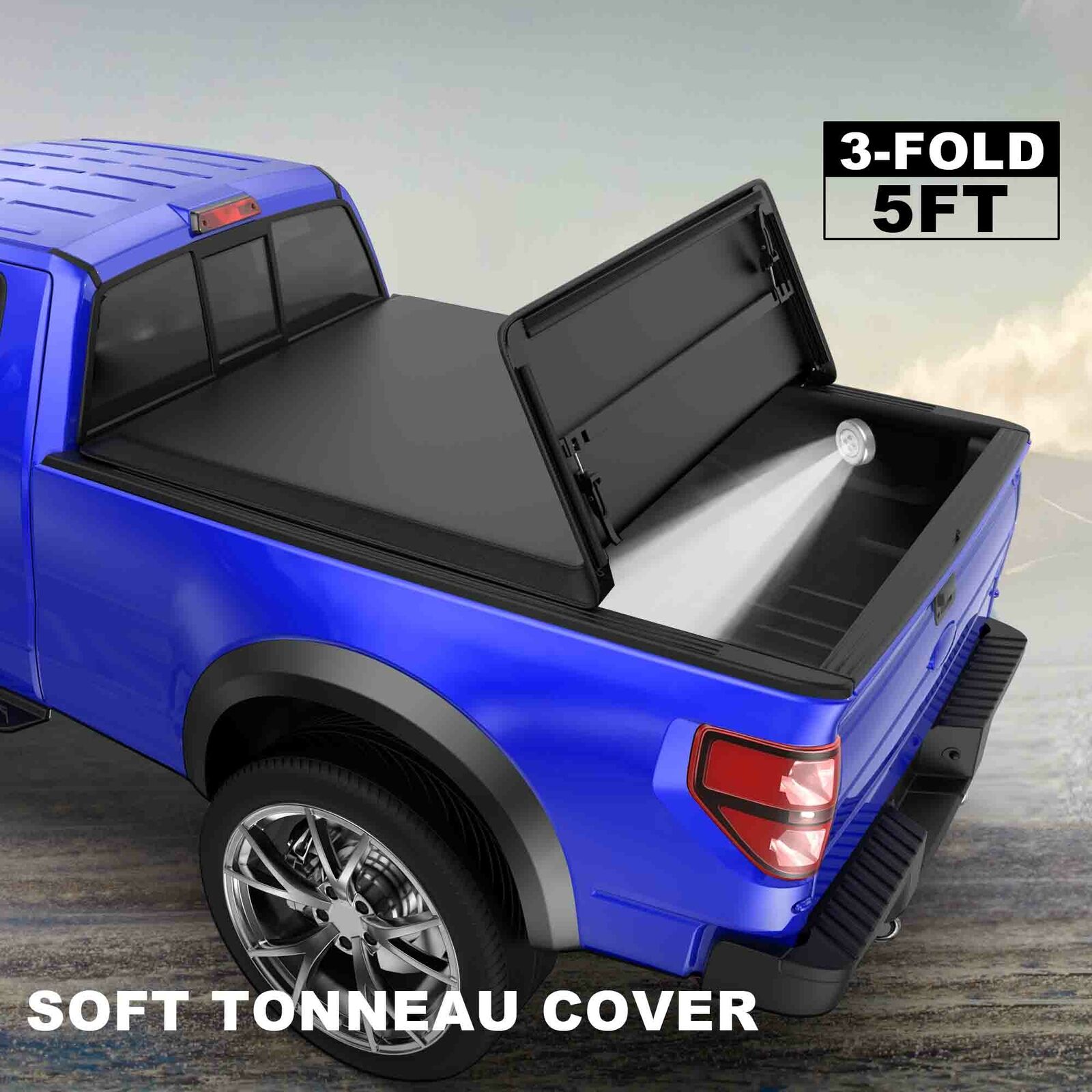 TRI-FOLD Tonneau Cover For 2015-2024 GMC Canyon Chevy Colorado 5 FT Bed Truck