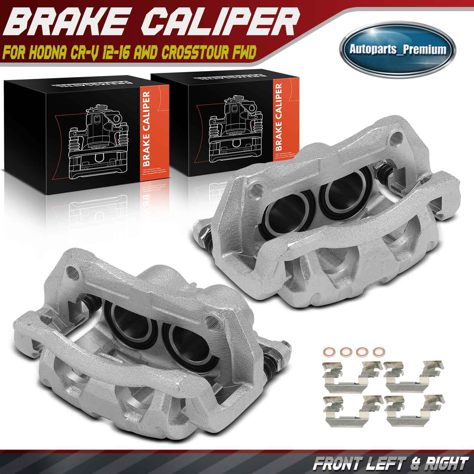 2x Brake Caliper w/ Bracket for Hodna CR-V 12-16 AWD Crosstour FWD Front LH & RH