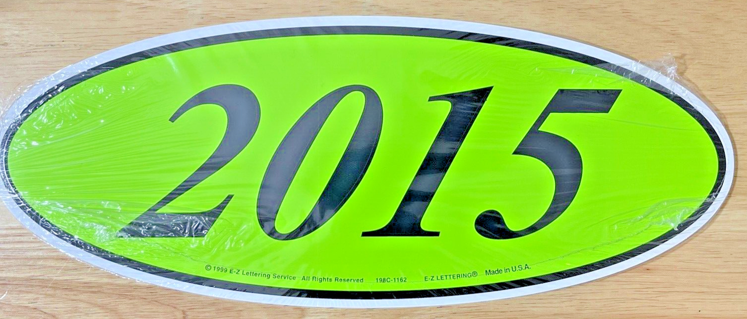 Oval Model Years Vinyl Car Window Stickers (Black/Green) (12 of 1 Year Per Pack)