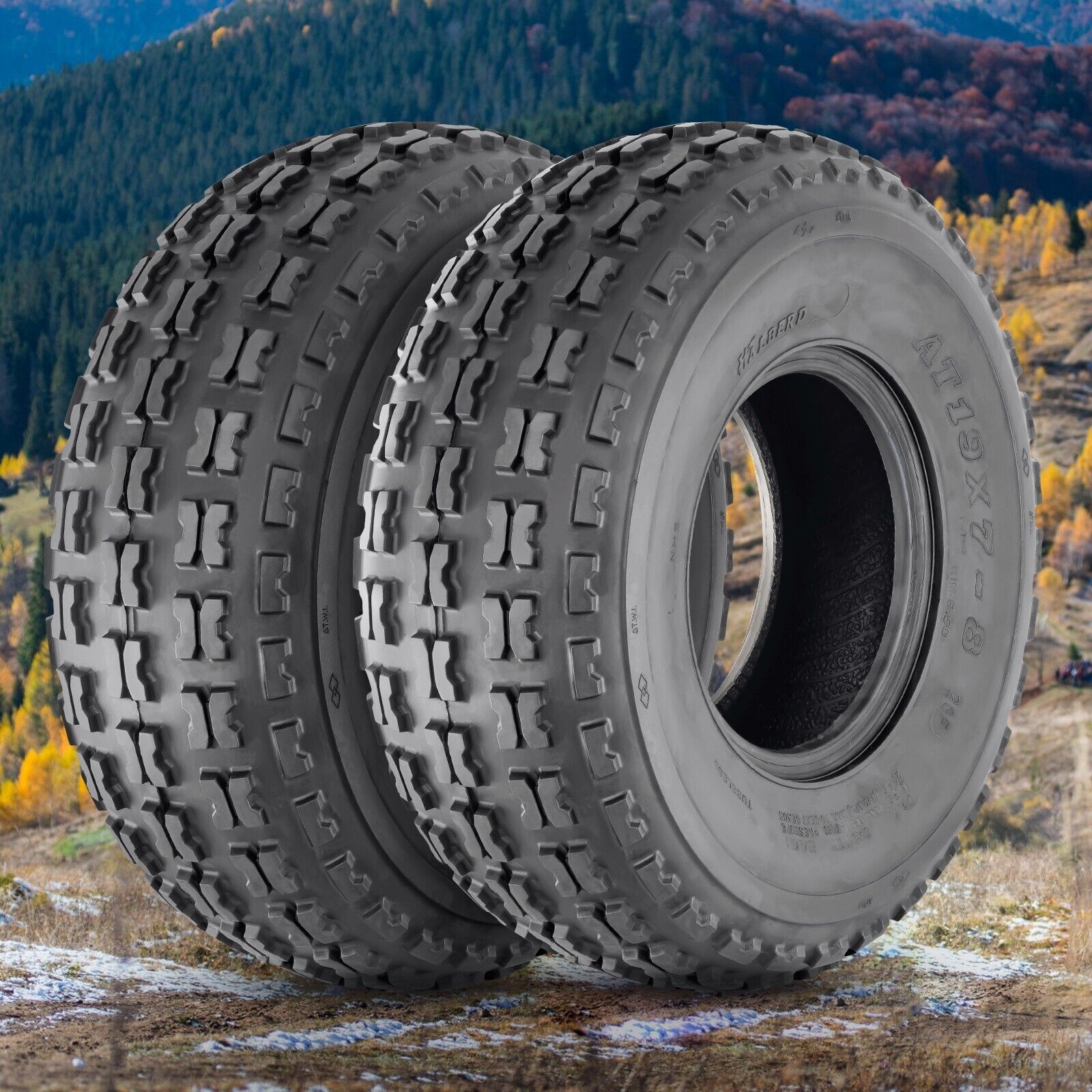 Upgrade Set Of 2 19x7-8 ATV Tires 4PR Heavy Duty 19x7x8 Tubeless Replacement