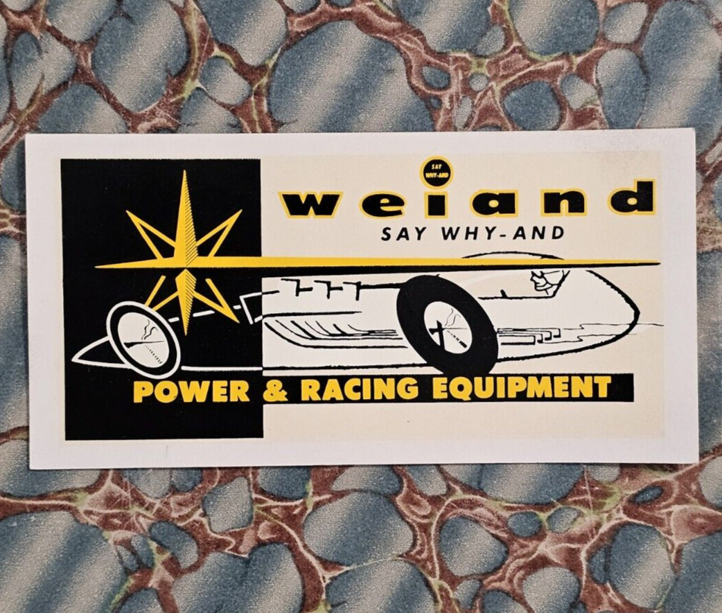 Original 1960\'s water Decal WEIAND Dragster Hot Rod DRAG Racing NHRA vtg auto