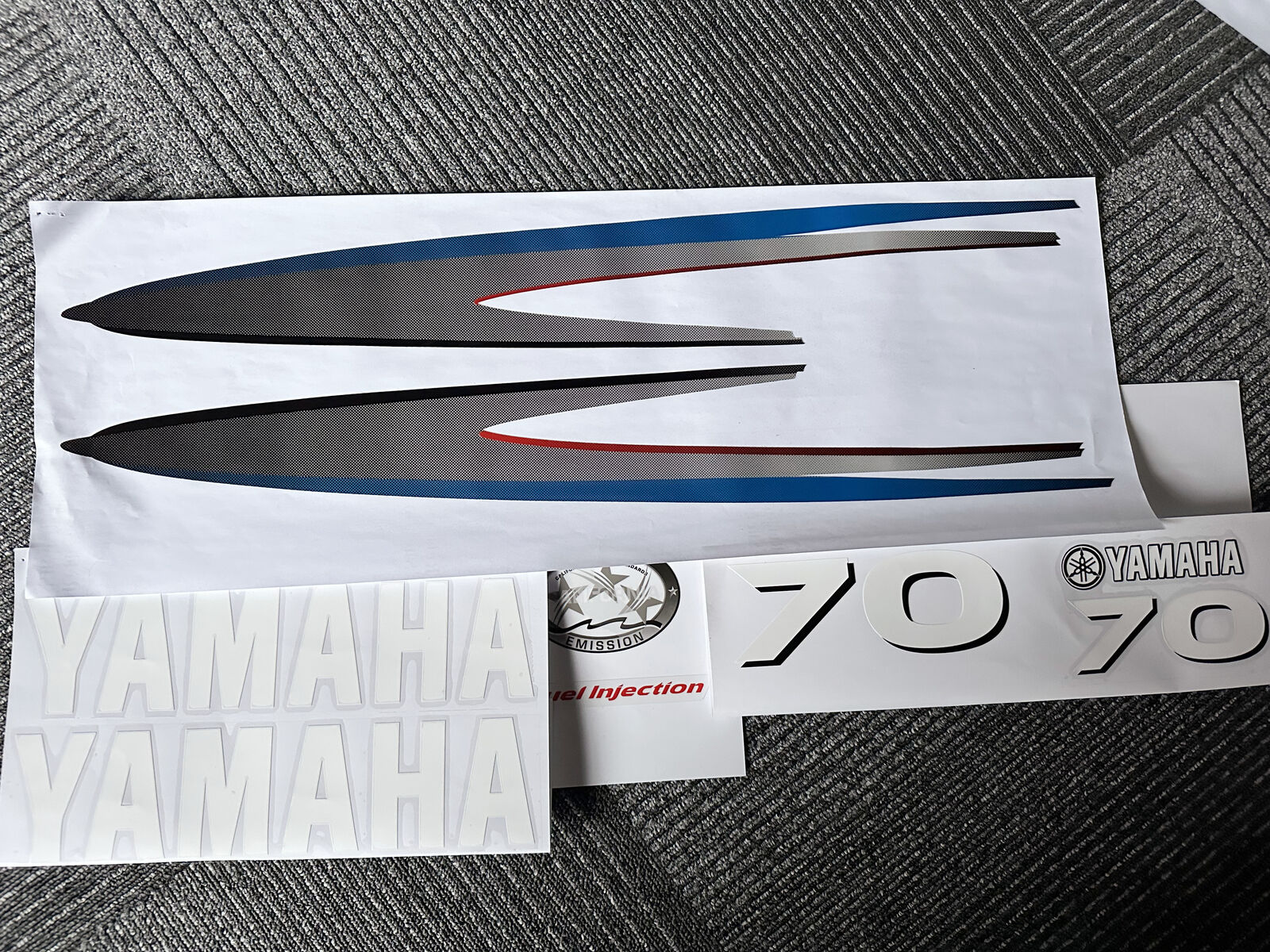 Yamaha 70hp 2 stroke outboard engine decals/sticker kit