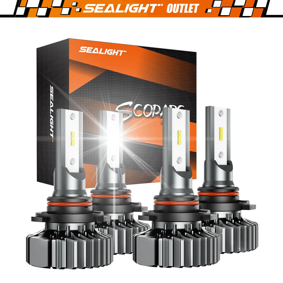 LED Headlight Bulbs Conversion Kit 9005 9006 High Low Beam Bright White Sealight