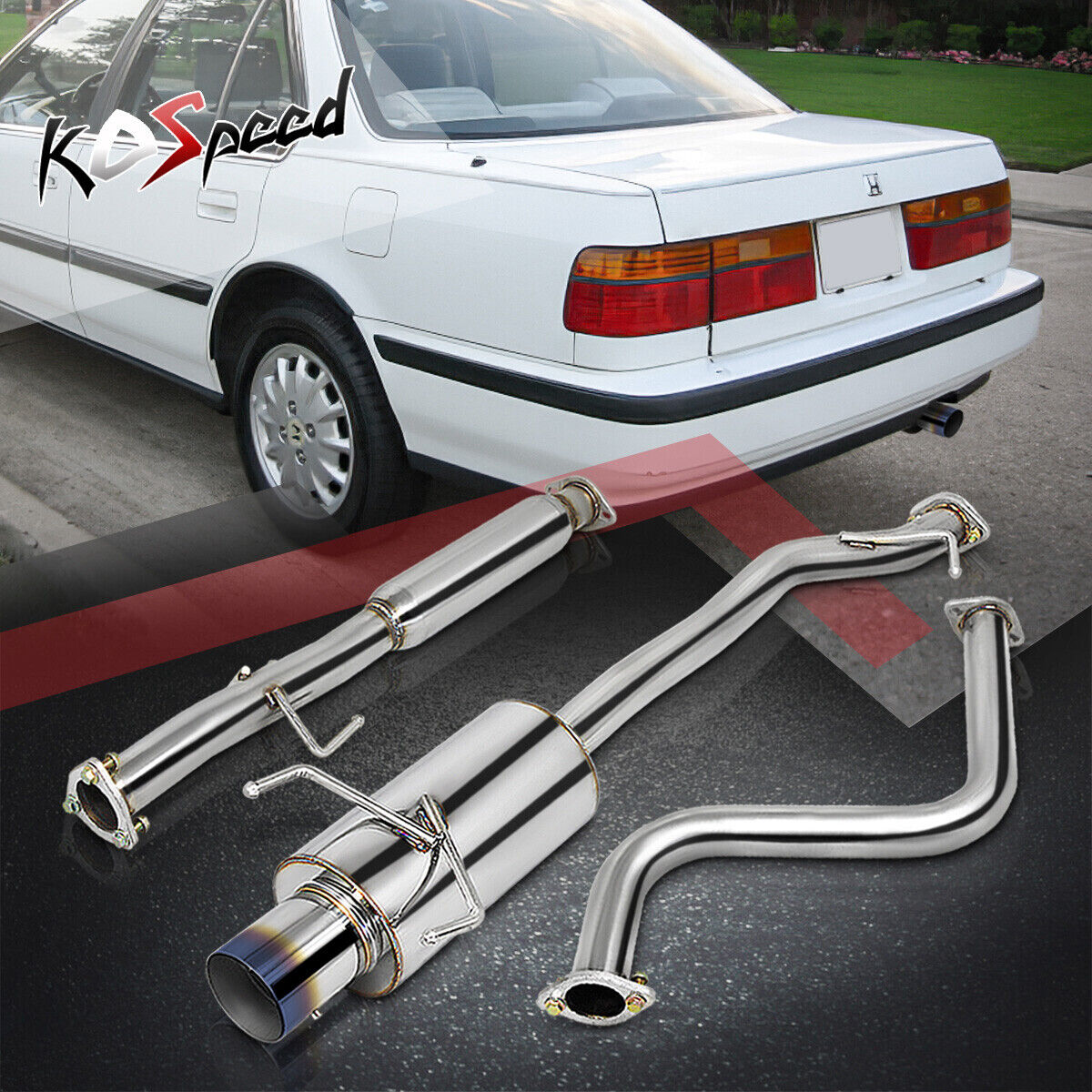 FOR 90-93 HONDA ACCORD STAINLESS CATBACK CAT BACK EXHAUST SYSTEM 4\