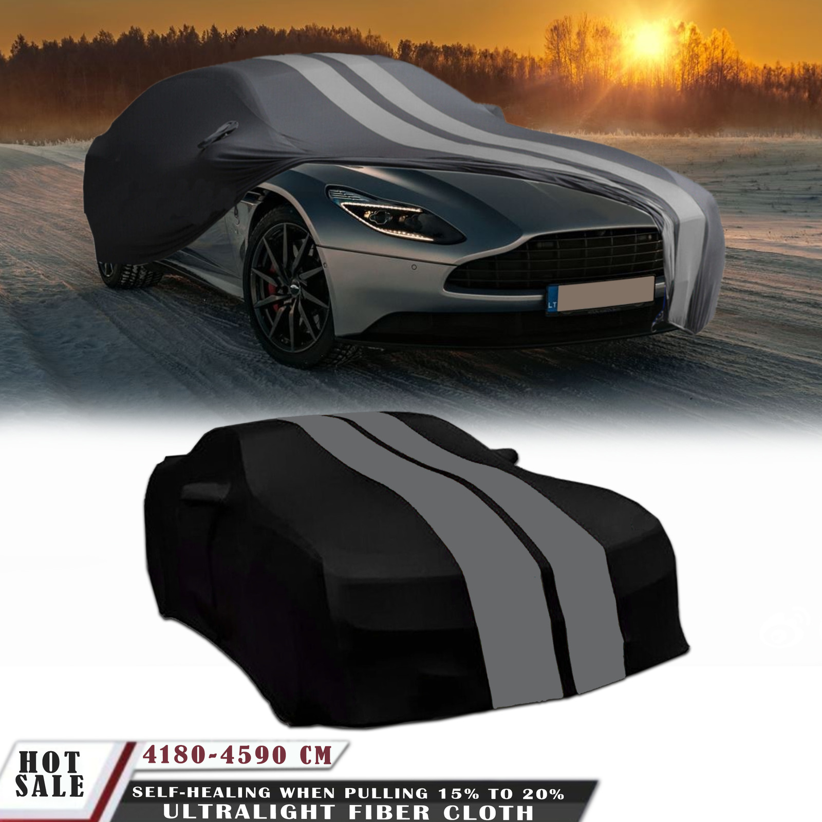 For Aston Martin DB5 V8 Grey Full Car Cover Satin Stretch Indoor Dust Proof A+