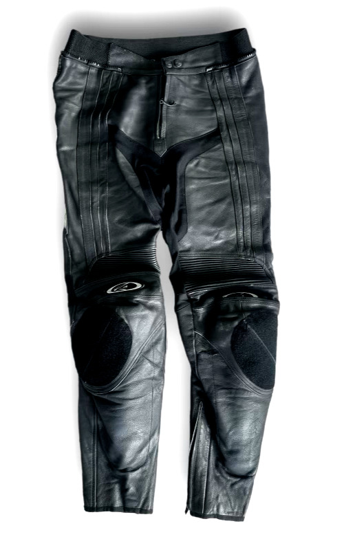 Men\'s AGV SPORT Size 42 Black Leather Motorcycle Pants Brand New