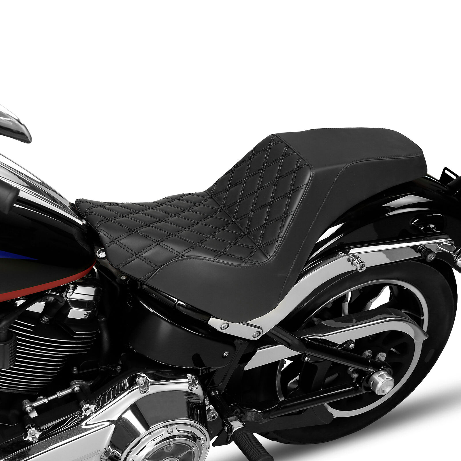 Black Rider Passenger Seat Fit For Harley Street Bob FXBB Standard FXST 18-2024