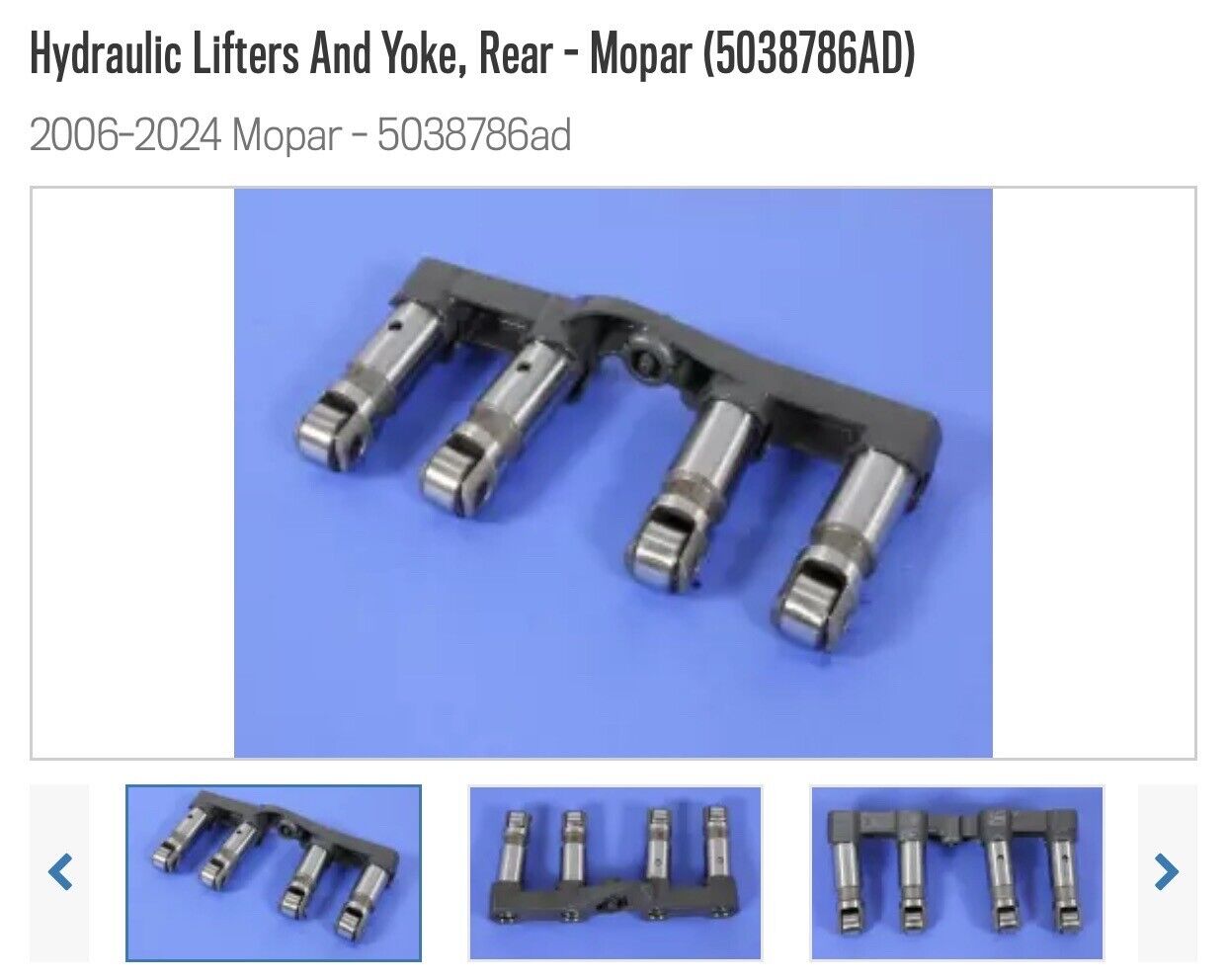 NEW Genuine OEM Mopar 05038786AD Hydraulic Lifters And Yoke Rear 5.7L 6.4L V8