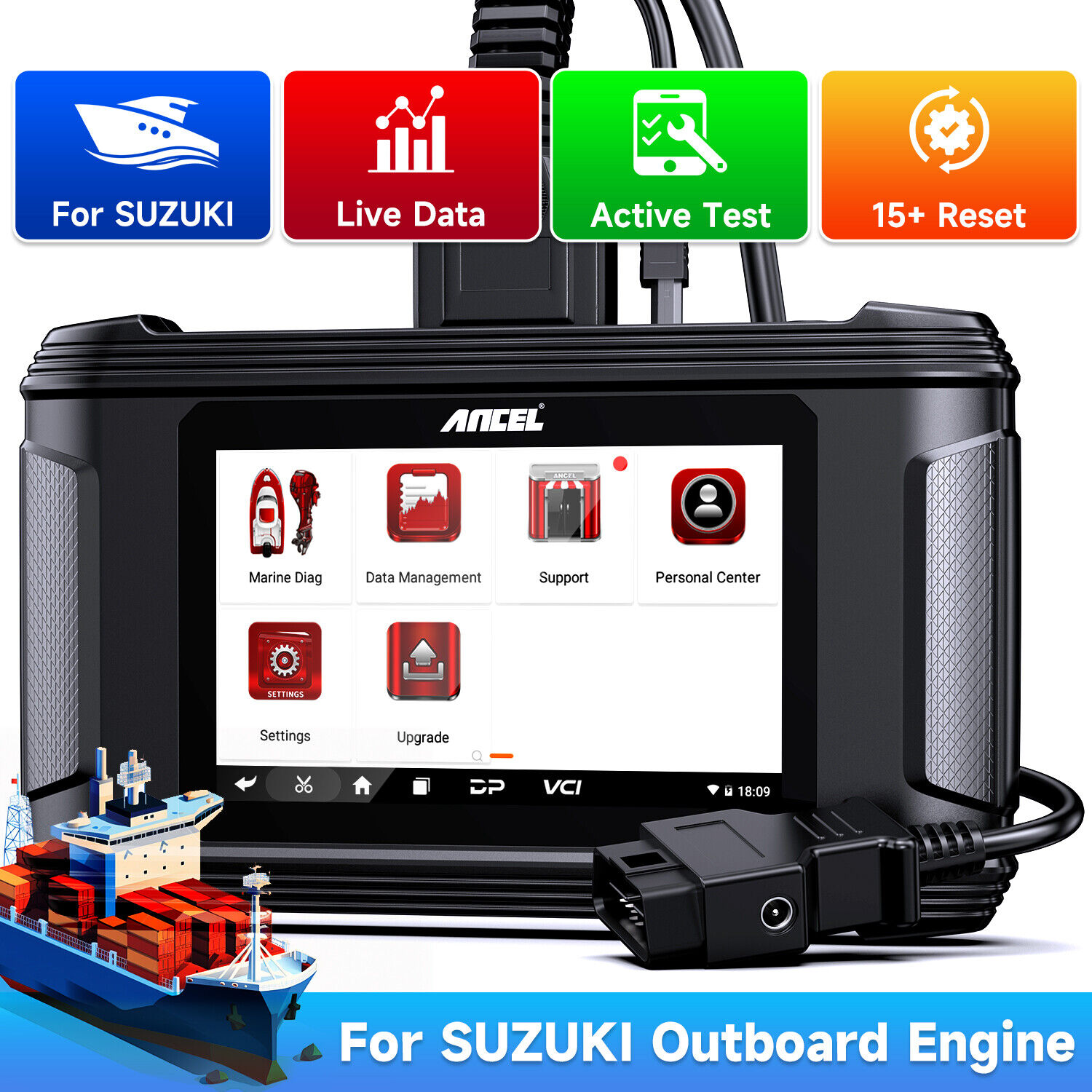  Intelligent Outboard Engine Marine Diagnostic Scanner For Suzuki OBD Scan Tool