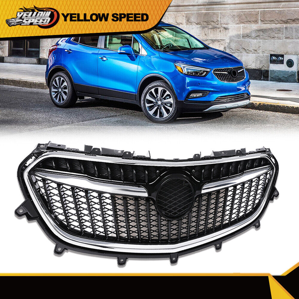 Fit For 2017-2019 Buick Encore Front Upper Grille Replacemet Chrome Black