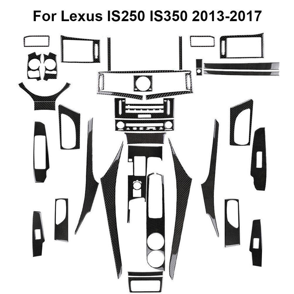 34Pcs For Lexus IS250 2013-2017 Carbon Fiber Full Interior Kit Cover Trim