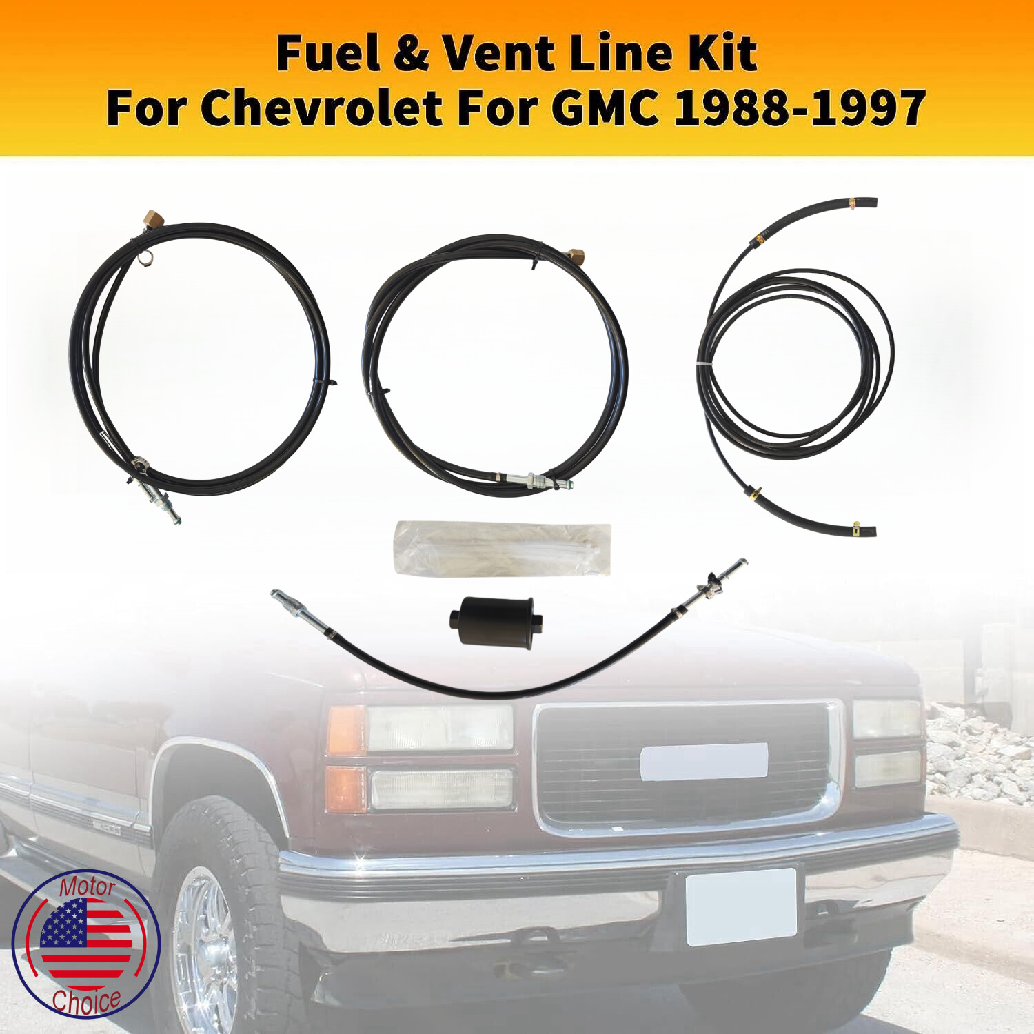 Gas Trucks Complete Nylon Fuel Line Replacement Kit For 1988-1997 Chevrolet Gmc