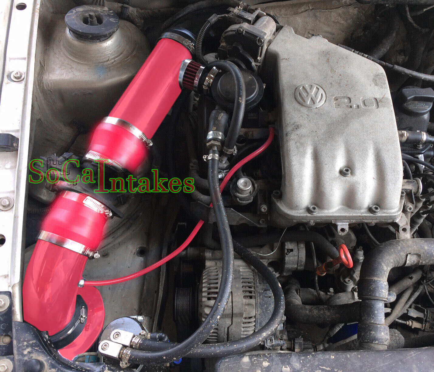 All RED COATED Cold Air intake Kit For 93-98 Volkswagen Golf Jetta Cabrio 2.0 L4