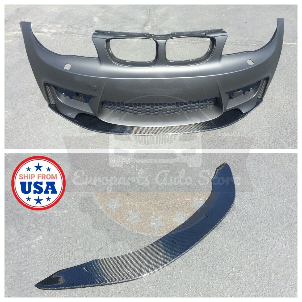 E82 CARBON FIBER FRONT LIP SPLITTER *ONLY FOR 1M & 1 SERIES WITH 1M STYLE BUMPER