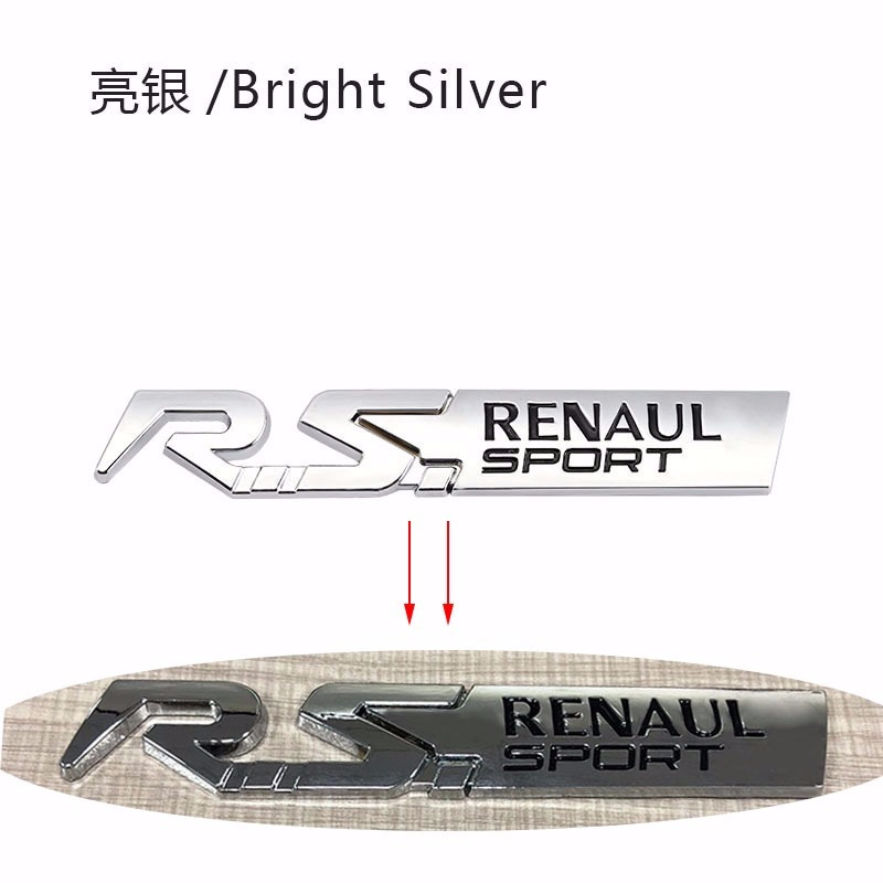1x 3D RS Sport Emblem Car Body Trunk Tailgate Fender Badge Sticker for Renault