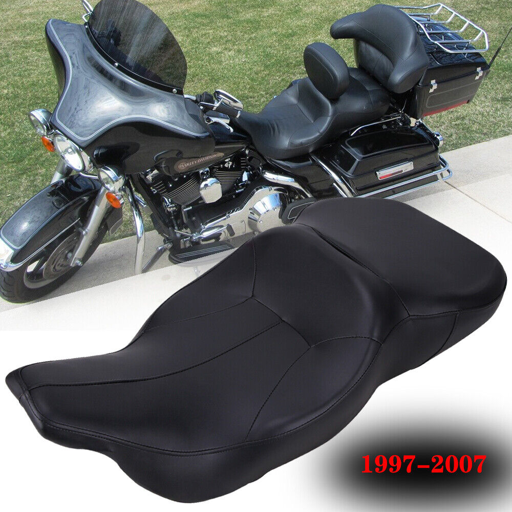 Driver Rider Passenger Two-Up LowPro Seat For Harley Electra Glide Classic 97-07