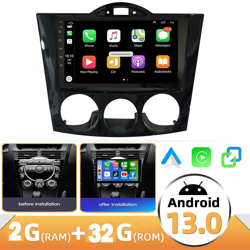 32G For 2003-2008 Mazda RX-8 Apple Carplay Radio Android 13 GPS NAVI WIFI FM BT