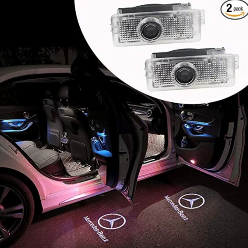 2pc Car LED Door Courtesy Laser Lights HD For Mercedes-Benz CLA CLS 2013-2019