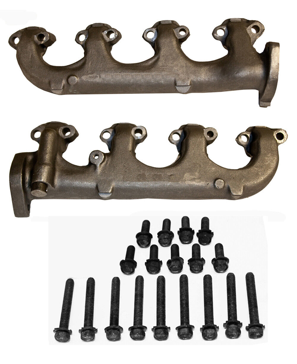 New 1965 - 1970 Ford Mustang Exhaust Manifolds Pair 260 289 302 With Hardware